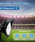 Heavy Duty LED Stadium Lights 500W Built Tough Sports Field Flood Lamps with IP65 waterproof rating in rain.