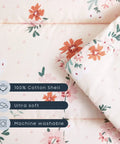 Cozy Floral Nap Mat With Pillow And Blanket For Toddlers Ages 3 Plus in Daycare and Preschool 50 by 20 inch roll up sleeping bag