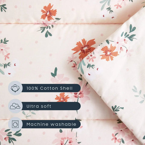 Cozy Floral Nap Mat With Pillow And Blanket For Toddlers Ages 3 Plus in Daycare and Preschool 50 by 20 inch roll up sleeping bag
