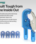 Rock Solid Full Kerf Table Saw Splitter For Zero Burn Wood Cutting Anti Kickback Safety Guard prevents blade pinching with durable blue polycarbonate.