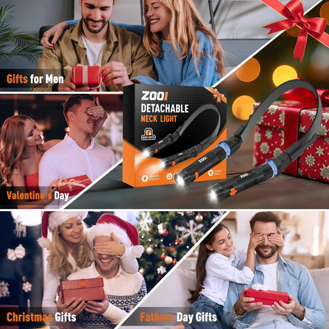 Rechargeable Neck Light With Magnetic Detachable Design, 150 Degree Adjustable Angle, Hands Free LED Flashlight gift scenes