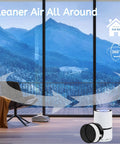 Room with mountains view and LV-H132 Replacement Filter Set For Levoit LV-H132 Air Purifier, showing air purification area.