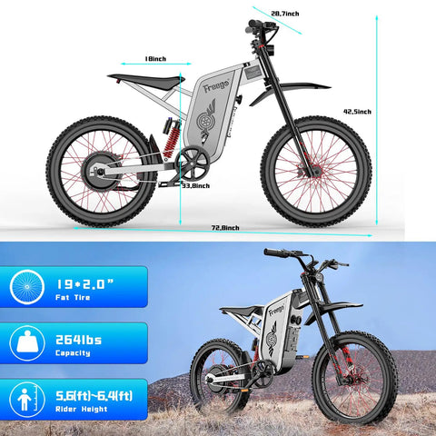 X2Pro Electric Dirt Bike For Adults With 6000W Peak Motor, 60V/30Ah Battery, Off Road Capable, Full Suspension Showcase