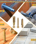 Heavy Duty Wall Anchors Kit With Screws, 200 Pack, 6 X 32 Mm, For Hinge Hole Repair In Concrete, Hollow, And Wood Walls, A Must Have For DIY Repairs And Quick Home Fixes showing anchors for brick, hollow, wood, and concrete walls
