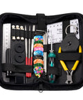 Open Guitar Tool Kit 31 Pieces For Pro Setup And Repair All In One Luthier Tools with organized tools in a carry case.