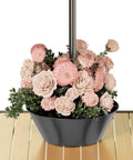 No Fuss 2 In 1 Umbrella Planter For Patio Table And Pole With Umbrella Hole Fits Poles Up To Two Inches Diameter Half Round
