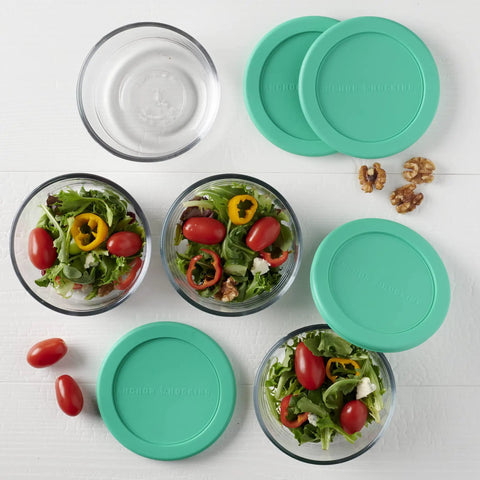 Two Cup Glass Storage Containers With Lids Set Of Four Mint Snugfit Lids Keeps Leftovers Fresh For Meal Prep Reusable Clear Glass