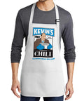 The Office Inspired Kevin's Famous Chili Cook-Off Fan Favorite Apron With Pockets And Adjustable Neck Strap 100 Percent White Cotton For Kitchen BBQ Grilling And Crafting