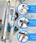 Heavy Duty Drawer Slides With Lock 250 LB Capacity Built Tough Full Extension Ball Bearing Rails Side Mount 22 Inch Fits 18 To 40 Inch Lengths For Cabinets RVs Trucks Vending Machines, 2mm steel