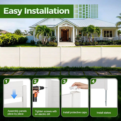 Easy installation of 2 panels air conditioner fence 44 inches wide by 48 inches high outdoor privacy screens assembly steps