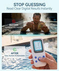 Keep Your Swim Spot Looking Sharp With This Digital 7 In 1 Water Test Kit Delivering Snap Results For Chlorine Bromine pH Alkalinity And Hardness While Covering All The Bases Smoothly Inside, showing clear numeric results.