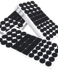 Pro Grade Self Adhesive Felt Pads And Furniture Glides, Heavy Duty Sticky Back Floor Protectors, assorted black round and square pads.