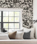 Floral Vintage Peel And Stick Wallpaper With Rose Design Removable Vinyl for Walls behind sofa and window, thick and repositionable