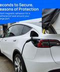 Drop In Ready Magnetic EV Charger Port Cover protects electric vehicle charge port with magnetic polyester seal.