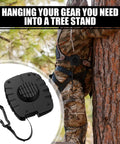 Two Pack 29.5 Ft Retractable Bow Hoist For Tree Stand Gear, ideal for deer hunting and gun retrieval, shown in use on tree.