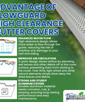 Made In The USA Pro DIY 5 Inch High Clearance Gutter Cover System With 102 Feet Matte Aluminum Gutter Guards in use.