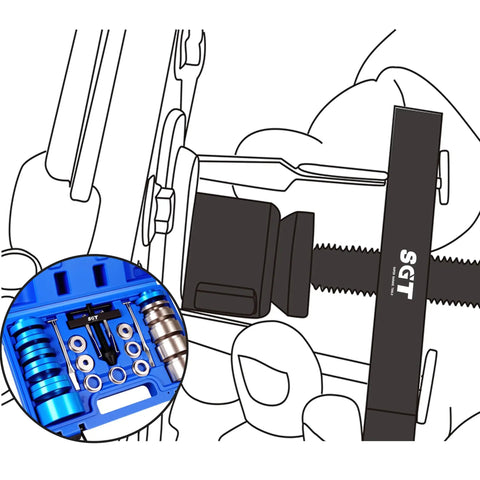Crankshaft Seal Installer And Remover Kit 33 Pc Set With Seal Puller Pro Grade Tools in use on engine, close-up view