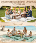Extra Large Outdoor Boho Picnic Blanket Set With Low Table Runner And 6 Throw Pillow Covers for beach park gatherings