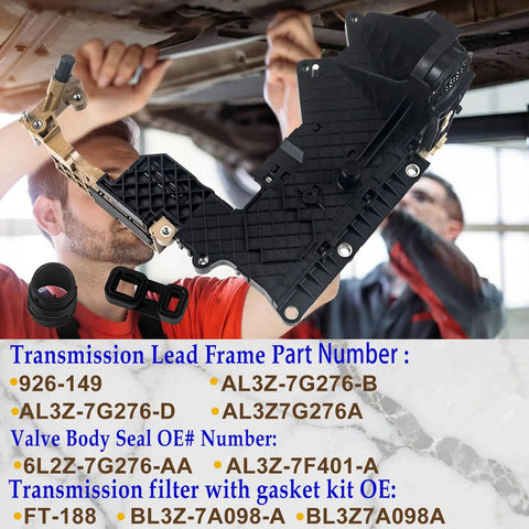 Mechanic installing 6R80 Transmission Lead Frame Kit With TCM Valve Body Module Connector Seal And Transmission Filter