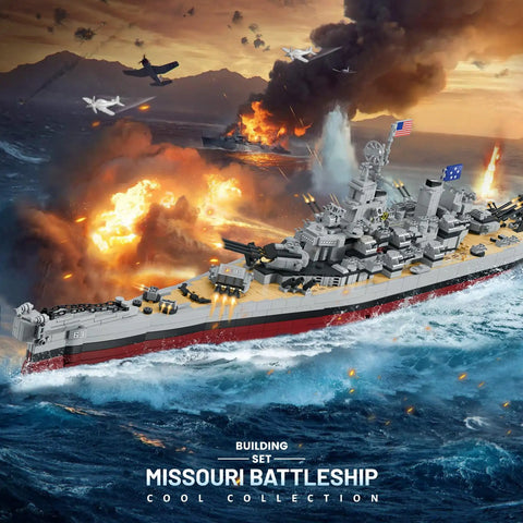 Battleship Building Set 60011 Classic Military Missouri Warship Model Kit For Adults And Teens collectible display piece.