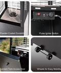 Features of Propane Patio Heater With Reflector Shield And Wheels 40000 BTU Quartz Glass Tube Outdoor Heater.
