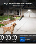 Motion Sensor Outdoor Flood Lights 28W 3500 Lumens Hardwired Security Light With Four Modes IP65 Waterproof illuminating driveway