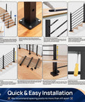 Flat Out Durable Aluminum Railing Post 35 X 2 X 2 Inch Middle Brace For Horizontal Deck Guard Rails installation instructions.
