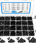 Massive 1705 Piece Machine Screw Kit with Metric Bolts M2 M3 M4 M5, nuts, washers, hex screws in case with Allen wrench.