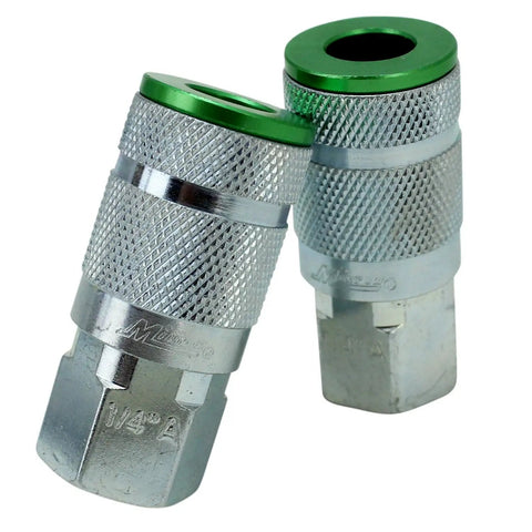 ColorFit A Style 14 Piece Coupler And Plug Kit 1 Quarter NPT Green durable steel fittings with scratch resistant coating