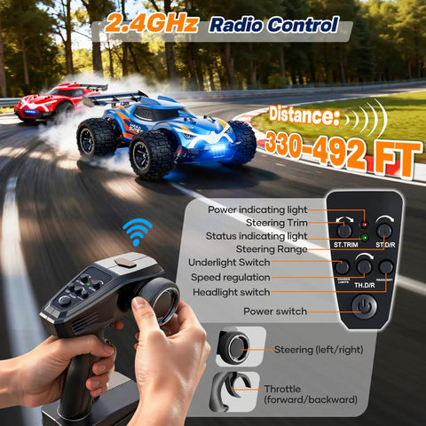 One Sixteenth Brushless Remote Control Car For Adults 64 KMH Off Road 4X4 All Terrain RC Monster Truck with controller