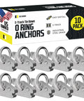 Beefy Extra Heavy Duty Steel O Rings Pack of 10 With 6000 Lbs Break Strength shown in packaging for tie down systems.