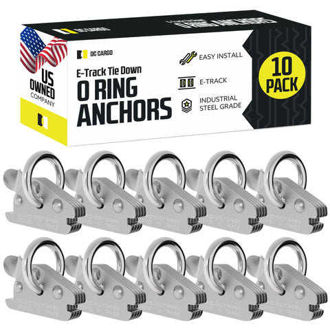Beefy Extra Heavy Duty Steel O Rings Pack of 10 With 6000 Lbs Break Strength shown in packaging for tie down systems.