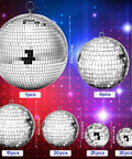 Assorted sizes of silver 100 Piece Mirror Disco Balls Set Dope Party Decor Bulk Assorted Silver Hanging Decor For Home Parties Weddings Dance Floors