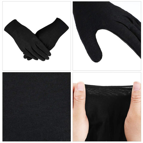 Stretchy Cotton Work Gloves 60 Pcs Reusable Mittens For Men And Women Dry Hand Art Handling Coin Jewelry Craft Durable Black Gloves