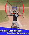 7x7 Ft Baseball And Softball Practice Net With Detachable Bow Frame for batting practice on a baseball field