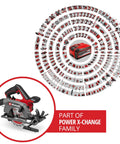Beefed Up Cordless Circular Saw With 150 Millimeter Blade And Forty Nine Millimeter Cut Depth Hardcore Engineered For No Sweat Woodworking And Pro Grade Diy Projects shown with battery and accessories.
