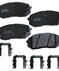 Ceramic Front Brake Pads OE Replacement For Hyundai Elantra GT Kona Sonata Veloster Kia Forte Optima Seltos Soul Soul EV Durable Wear Resistant Pad Set For Beefed Up Braking Smooth Stopping And Long Lasting Performance