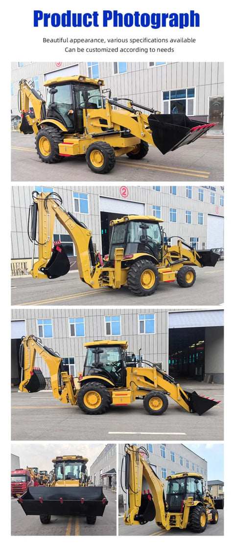 All Terrain 4WD Backhoe Loader Built Tough With Heavy Duty Hydraulic System For Landscaping Construction And Farm Jobs