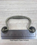 Antique Bail Pulls For Drawers And Cabinets Bronze Zinc Alloy Hardware With 3.1 Inch Center Spacing, measured with ruler