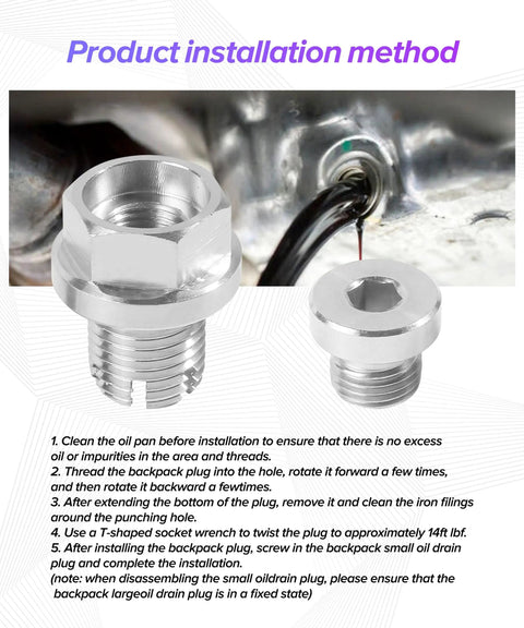 Premium Universal Engine Oil Drain Plug Kit made from Durable 304 Stainless Steel That Seals Like A Dream Includes Wrench And O-Ring For Easy Install On Cars SUVs Sedans Trucks And Rvs Without Breaking The Bank, installation view
