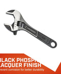Wide Jaw Adjustable Wrench For Plumbing 6 Inch With Micro Serrations For Superior Grip Go To Tool For Home Improvement Repair And Garage Must Have Versatile Heavy Duty showing black phosphate finish