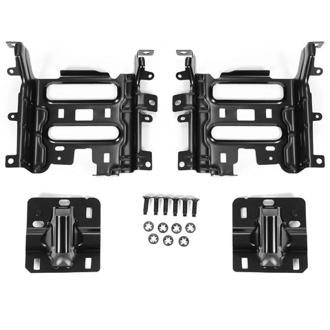ECOTRIC Ram 1500 front bumper brackets, left and right, black steel with mounting plates and screws