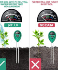 Comparison of soil meter readings with wet and dry soil using Three In One Soil Moisture And Light Meter With Built In PH Test.