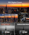 8K Ultra HD Video Camera For YouTube Vlogging with 88MP Photos WiFi Data Transfer showcasing 18X Digital Zoom and IR Night Vision