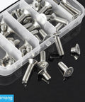 M6 Flat Head Hex Socket Cap Screws Assortment Kit 50Pcs Stainless Steel 304 Countersunk Bolts With Metric Allen Drive