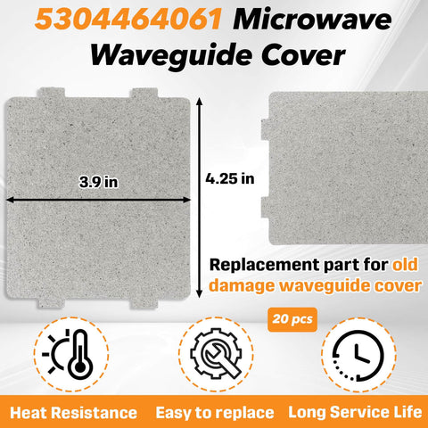 20 Pack Microwave Waveguide Cover Mica Plates Sheets Set dimensions and features