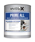 Prime All Multi Surface Primer In White Your Go To Interior And Exterior Use 100 Percent Acrylic Stain Blocking Mildew Resistant Easy To Apply Quick Dry Topcoat In About One Hour Works On Wood Metal Plastic And More can label front view