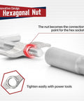 Close-up of butterfly type hexagonal nut handle for 304 Stainless Steel Hose Pincher Set Of 2, showing hex socket connection.