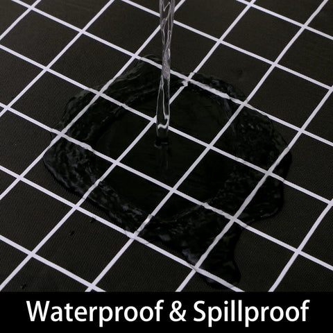 Waterproof Elastic Fitted Vinyl Table Cover 30x72 With Flannel Backing, Durable Outdoor Tablecloth For Picnic And Camping, Black, Stain Resistant, Easy To Clean, Protective Guards Against Spills And Sunlight
