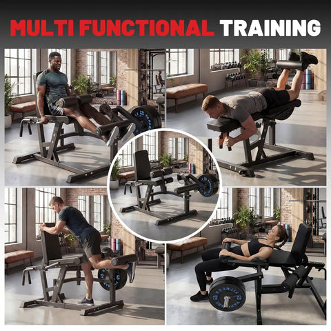 4 In 1 Leg Extension And Curl Machine For Home Gym With 800 LB Capacity, Seated Leg Curl And Extension, Lying Curl, Preacher Curl And Hip Thrust